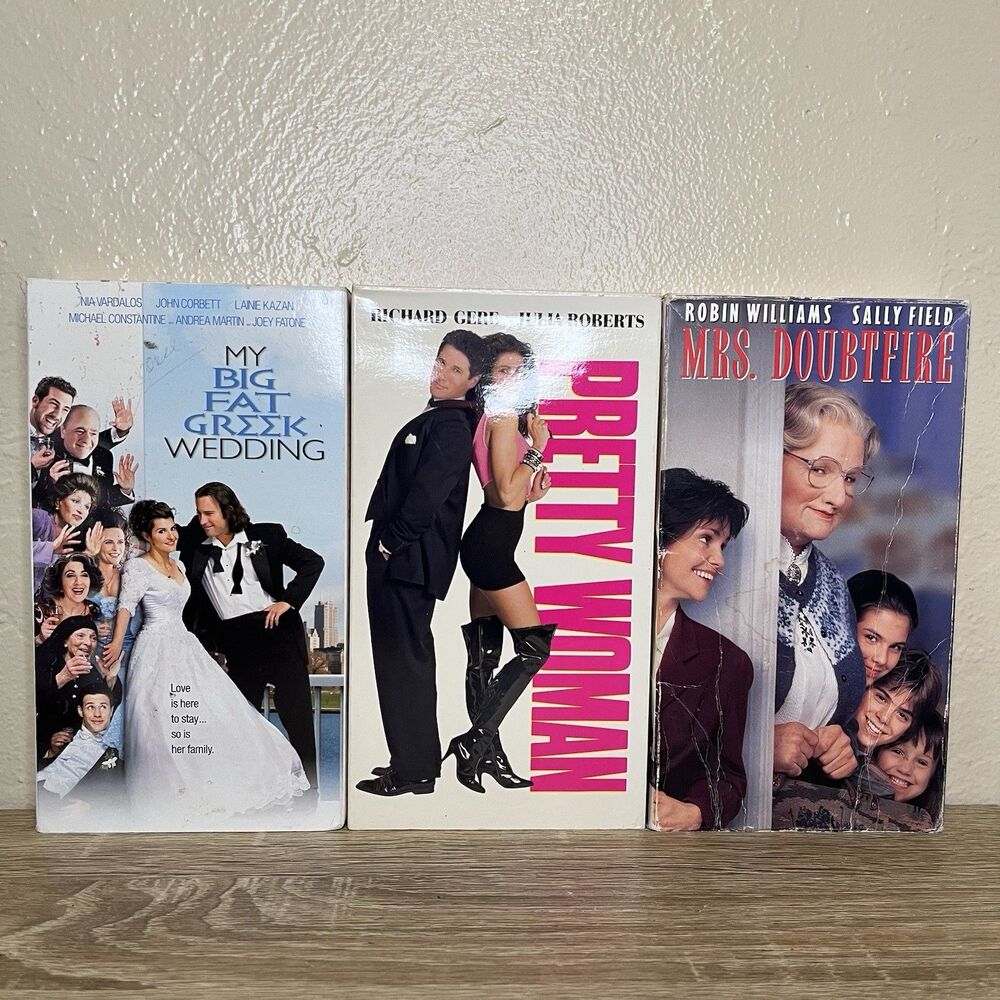 Vintage VHS Lot: Pretty Woman, Mrs. Doubtfire, My Big Fat Greek Wedding